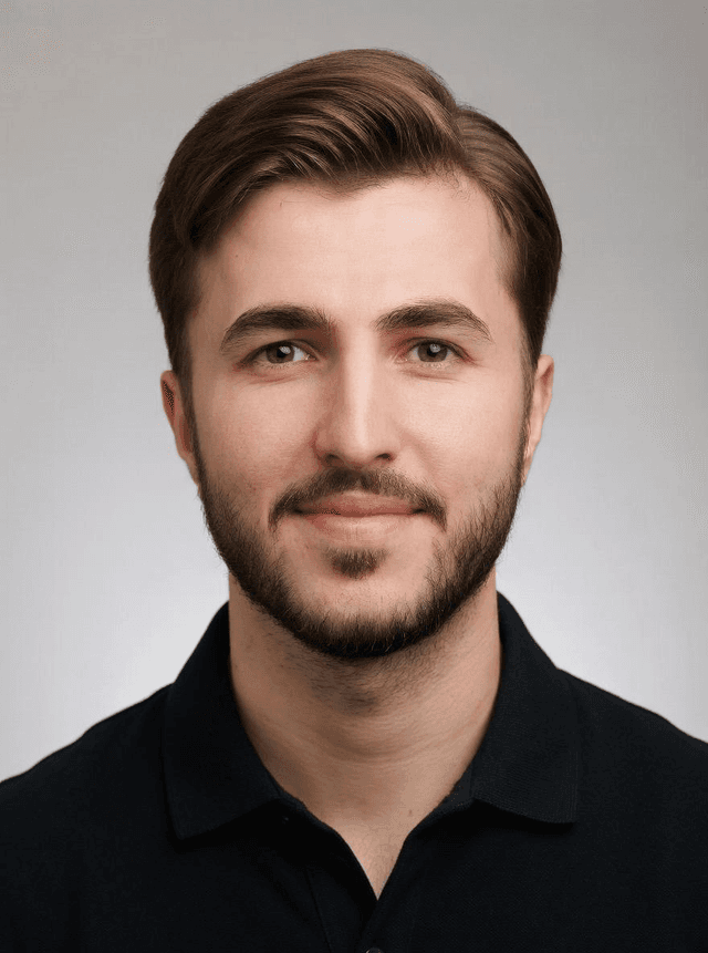 Portrait of Enes, German language teacher in Dubai